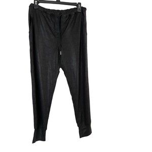 Nasty Gal Shiny Black Snakeskin Embossed Jogger Pants‎ Size Medium NWOT